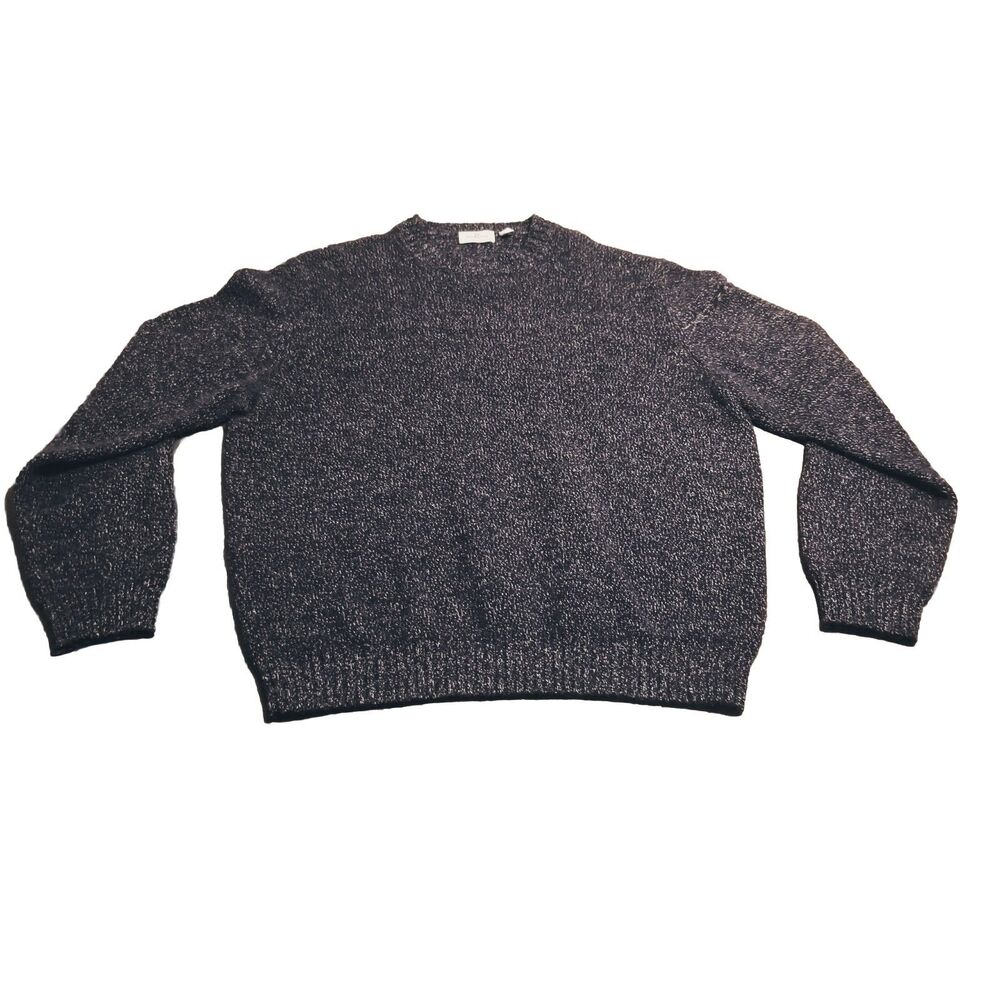 Avon Celli Sweater Men's Size 52 Black 100% Cashmere Made In Italy Crew Neck
